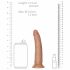 RealRock Slim - piesūcekņa reālistiska dildo 15,5cm (tumši naturāls) 