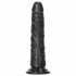 RealRock Slim - piesūceknēm, realistisks dildo - 15,5cm (melns) 