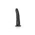 RealRock Slim - piesūceknēm, realistisks dildo - 15,5cm (melns) 