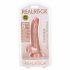 RealRock - piesūceknis, ar sēkliniekiem reālistisks dildo - 15,5 cm (dabīgs) 