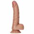 RealRock - piesūceknis, sēkliniekus dildo - 15,5cm (tumši dabīgs) 