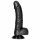 RealRock - piesūcekņa, ar sēkliniekiem reālistisks dildo - 15,5 cm (melns) 