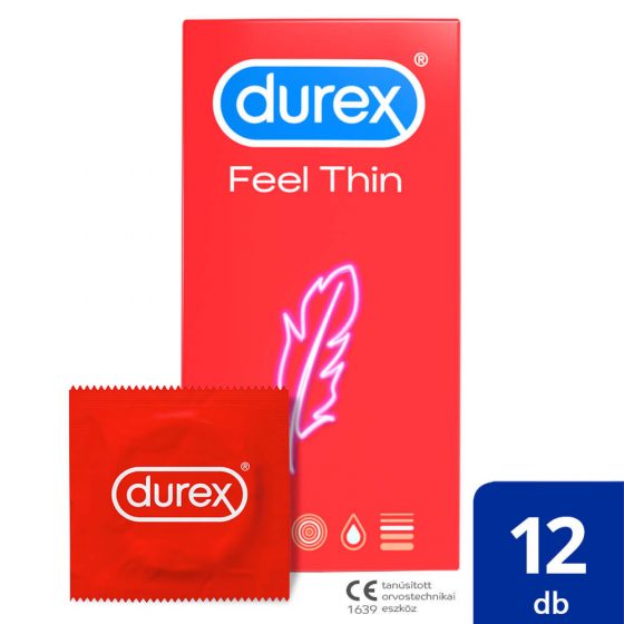 Durex Feel Thin - reālistiskas sajūtas prezervatīvi (12gab)