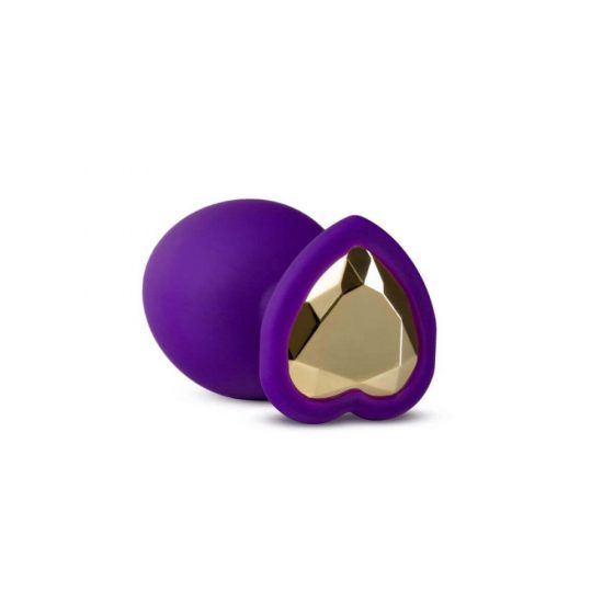 Temptasia M - ar zelta rotaslietu, sirds anālais dildo (violets) - vidējs