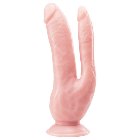 Dr. Skin 8 - ar piesūcekņa pamatni, dubultais dildo (dabīgs)