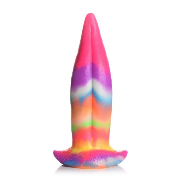 Creature Cocks Tongue - gaismojošs silikona dildo - 21 cm (varavīksne) 