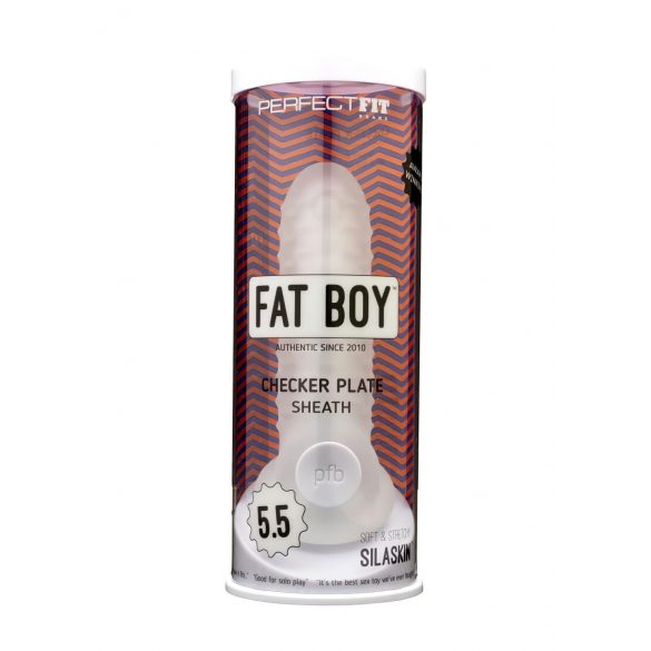 Fat Boy Checker Box - dzimumlocekļa piedurkne (15cm) - piena balta 