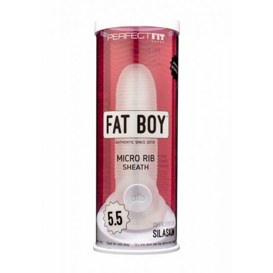 Fat Boy Micro Ribbed - peenisemuhv (15 cm) - valge