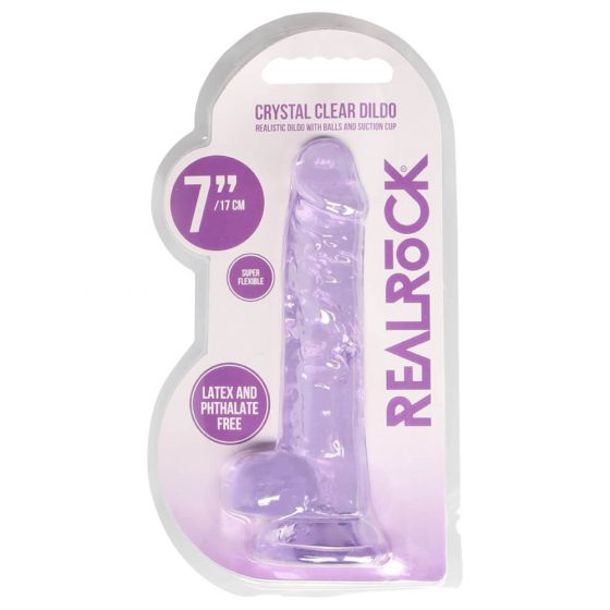 REALROCK - läbipaistev realistlik dildo - lilla (17cm)