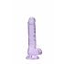 REALROCK - caurspīdīgs reālistisks dildo - violets (17 cm) 