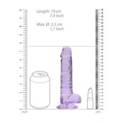 REALROCK - läbipaistev realistlik dildo - lilla (17cm)