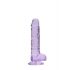 REALROCK - caurspīdīgs reālistisks dildo - violets (17 cm) 