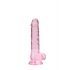 REALROCK - caurspīdīgs dabīgais dildo - rozā (17cm) 