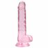 REALROCK - caurspīdīgs dabīgais dildo - rozā (17cm) 