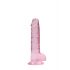 REALROCK - caurspīdīgs dabīgais dildo - rozā (17cm) 