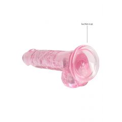 REALROCK - läbipaistev, realistlik dildo - roosa (17 cm)