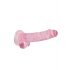 REALROCK - caurspīdīgs dabīgais dildo - rozā (17cm) 