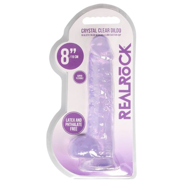 REALROCK - caurspīdīgs reālistisks dildo - violets (19cm) 