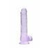 REALROCK - caurspīdīgs reālistisks dildo - violets (19cm) 