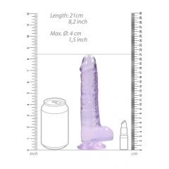 REALROCK - caurspīdīgs realistisks dildo - violets (19cm)