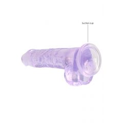 REALROCK - caurspīdīgs realistisks dildo - violets (19cm)