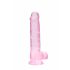 REALROCK - caurspīdīgs reālistisks dildo - rozā (19cm) 