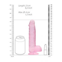 REALROCK - läbipaistev elutru dildo - roosa (19cm)