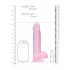 REALROCK - caurspīdīgs reālistisks dildo - rozā (19cm) 