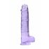 REALROCK - caurspīdīgs reālistiskais dildo - violets (22cm) 