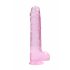 REALROCK - caurspīdīgs reālistisks dildo - rozā (22cm) 