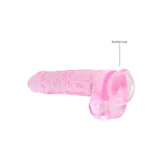 REALROCK - läbipaistev realistlik dildó - roosa (22cm)