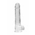 REALROCK - caurspīdīgs reālistisks dildo - kristālskaidrs (22 cm) 