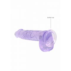 REALROCK - läbipaistev naturaalne dildo - lilla (15cm)