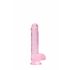 REALROCK - caurspīdīgs reālistisks dildo - rozā (15 cm) 