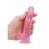 REALROCK - caurspīdīgs reālistisks dildo - rozā (15 cm) 