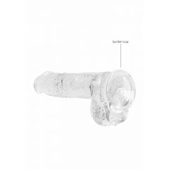   REALROCK - caurspīdīgs reālistisks dildo - ūdensdzidrs (15cm)
