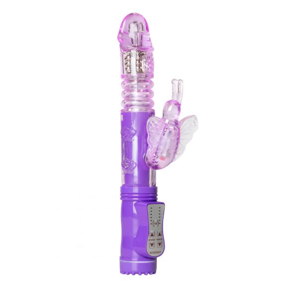 Easytoys - rotējošs-stumjošs, tauriņa klitora stimulators vibrators (violets) 