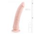 Easytoys - piespiedietā 100% silikona dildo (21 cm) - naturāls 