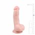 Easytoys - piesūceknis, sēklinieki dildo (15 cm) - dabīgs 