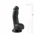 Easytoys - piesūceknis, ar sēkliniekiem, dildo (15 cm) - melns 