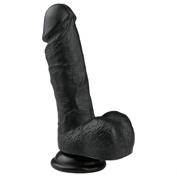 Easytoys - piesūceknis, ar sēkliniekiem, dildo (17,5 cm) - melns 