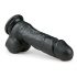 Easytoys - piesūceknis, ar sēkliniekiem, dildo (17,5 cm) - melns 