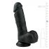 Easytoys - piesūceknis, ar sēkliniekiem, dildo (17,5 cm) - melns 