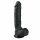 Easytoys - piesūceknis, sēklinieku dildo (22,5 cm) - melns 