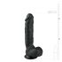 Easytoys - piesūceknis, sēklinieku dildo (22,5 cm) - melns 