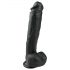 Easytoys - piesūcekņa, sēklinieku liels dildo (26,5cm) - melns 