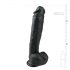 Easytoys - piesūcekņa, sēklinieku liels dildo (26,5cm) - melns 