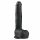 Easytoys - piesūcēju pamatne, lielas sēklinieki dildo (29,5cm) - melns 