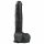 Easytoys - piesūcēju pamatne, lielas sēklinieki dildo (29,5cm) - melns 