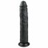 Easytoys - piesūcekņa platforma, ekstra liels dildo (28,5cm) - melns 